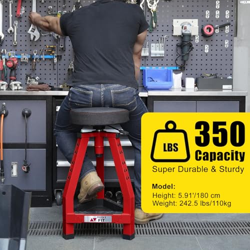 Adjustable Tall Shop Stool (Red/30.7-33.07 Inch)