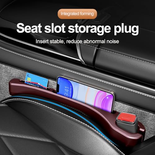 2PCS Car Seat Gap Filler Organizer with Phone Holder (Red)