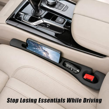 Car Seat Gap Filler Organizer 2 PCS Black Universal Seat Gap Plug Blocker Anti (Style 1 / Black)