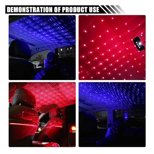 2PCS USB Star Roof Lights (Red/Purple&Blue)
