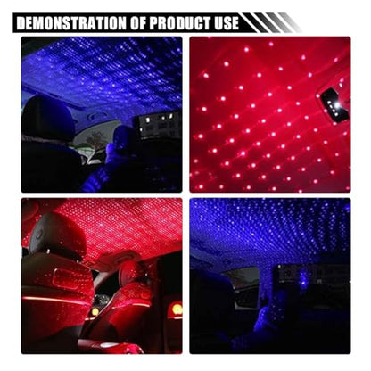 2PCS USB Star Roof Lights (Red/Purple&Blue)