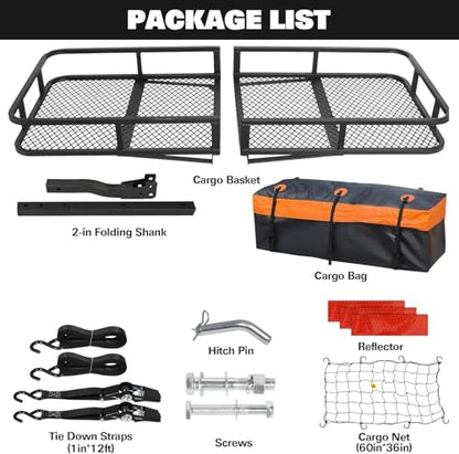 Folding Hitch Mount Cargo Carrier 60" x 20" x 6" (60" x 20" x 6")