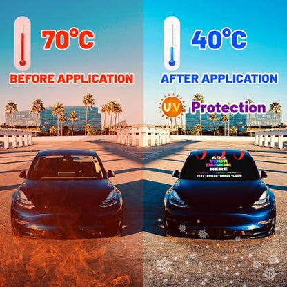 Custom Car Windshield Sun Shade Umbrella Personalized Car Shade Umbrella with Photo Text Design Foldable Sunshade (custom-3)