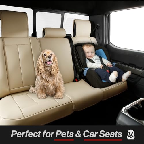 Premium Custom Fit Truck Car Seat Covers Full Set Seat Waterproof (X53 (See Vehicle Size Chart) / Full Set - Beige)