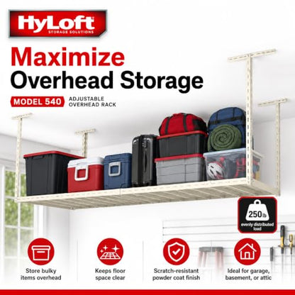 Overhead adjustable Garage Storage Rack (White / Storage)