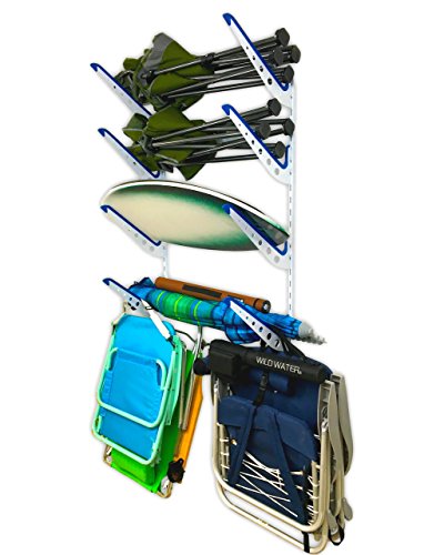 Beach Chair Storage Rack for Garage (White)