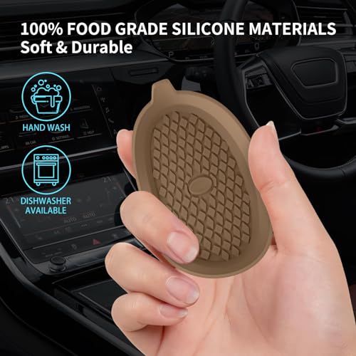 Car Cup Holder Coasters [4 Pack] Silicone Cups Mats (4pack-coffee)