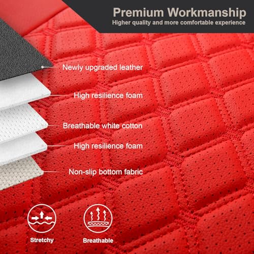 Wrangler JL Seat Covers Custom Fit for Jeep Wrangler (Red / 18-26 JL 4 Door Without Rear Cup Holder Full Set)