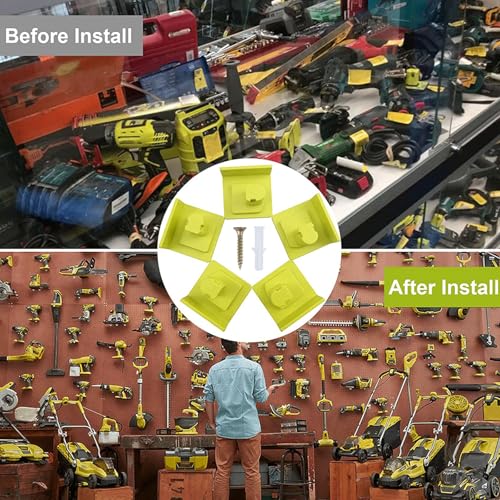 10 Pack Tool Holder Compatible with Ryobi 18V Wall Mount Plastic (10 Pack)