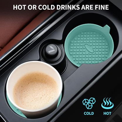Car Cup Holder Coasters [4 Pack] Silicone Cups Mats (4pack-teal Blue)