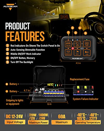 6 Gang Switch Panel Bluetooth AR (6 Gang Bluetooth Switch Panel (One Side Output))