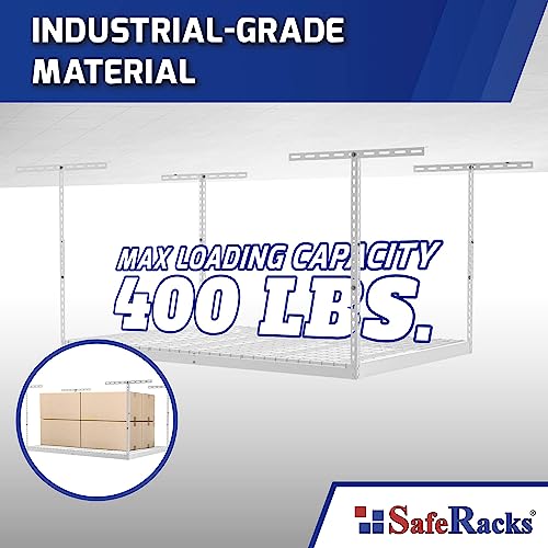 3x6 Overhead Garage Storage Rack (White / 24"-45")