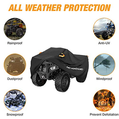 ATV Cover Waterproof Heavy Duty 4 Wheeler Cover for Honda XXXL (Black / XXXL-100.8''L x 43.3''W x 47.2''H)