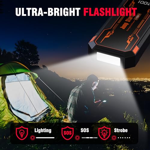Car Jump Starter 6000A Car Battery Jump Starter Portable (Orange)