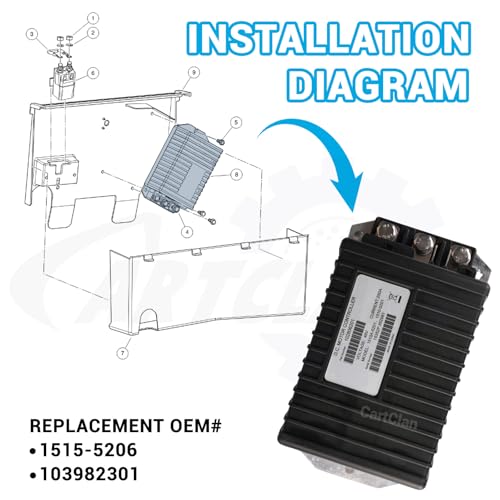 1510A-5201/1510A-5251 Golf Cart DC Motor Controller Suitable for 2000-2008 Club Car DS/Precedent Golf Cart, Black 48V 250A DC Controller Replace OEM# 1510A-5201/1510A-5251 (black)