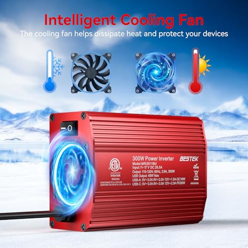 300W Car Power Inverter (Red)