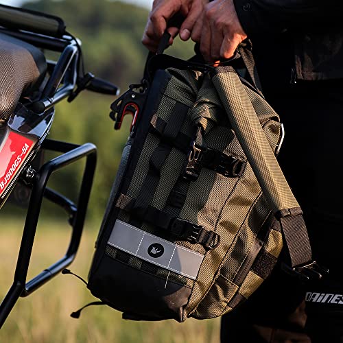 Motorcycle Saddlebag Waterproof Motor Luggage Pack Quick Release Motorbike Side Bag 20L Fits Most Adventure and Sports Bike Motorcycle Racks (Green 20L / Green 20L)