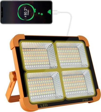 Portable LED Solar Work Light 100W 16500mAh 10000LM (Orange)