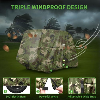 650D Golf Cart Cover for 2 (Camouflage / L-For 2/2+2/4 Passengers Cart)