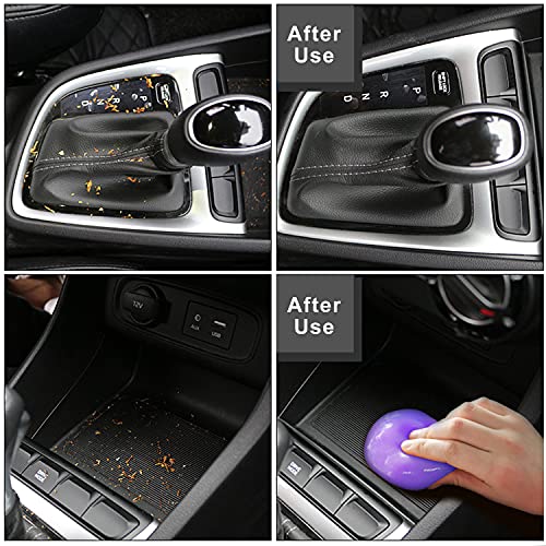 2Pack Cleaning Gel for Car Putty Car Vent Cleaner Cleaning Putty Gel Auto Tools Car Interior Cleaner Dust Mud for Cars and Keyboard Cleaner Slime Purple (Purple 2 Pack)