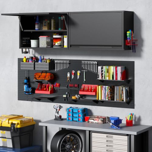 Metal Wall Cabinet with Up (19.7"H / Black)