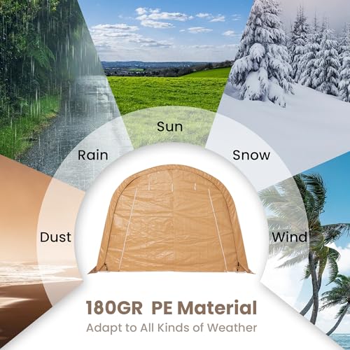 Carport 10x20 FT Heavy Duty Canopy (Brown)