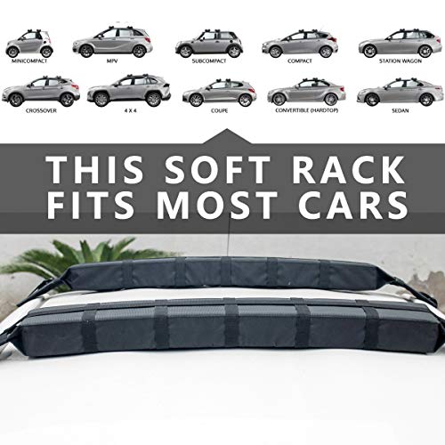 Kayak Roof Rack Soft Roof Rack Pads for Car Kayak Surfboard (RR003 / 32 x 5.5 x 7.5 inches)