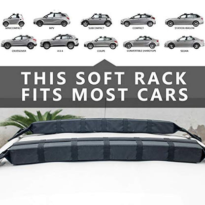 Kayak Roof Rack Soft Roof Rack Pads for Car Kayak Surfboard (RR003 / 32 x 5.5 x 7.5 inches)