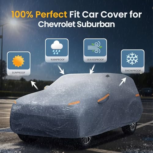 Large SUV Car Cover for Chevy Suburban (SUV Car Cover / Custom Fit Chevrolet Suburban)