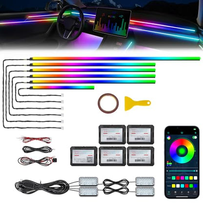 Acrylic Interior Car LED Strip Light with Wireless APP (dreamcolor 10 in 1)