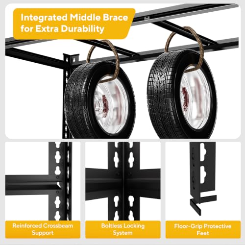 48" W Garage Shelving Heavy Duty (5T 48" W x 18.9" D x 72" H)