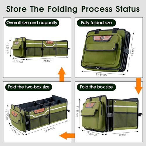 Car Trunk Organizer for SUV (Oversize / GREEN)