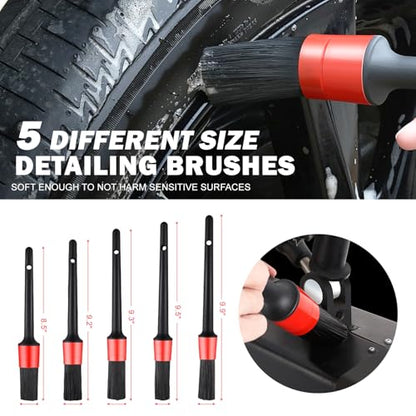 25pcs Car Detailing Brush Set (Blue+Red+Green x2)