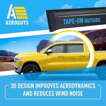 Extra Durable Window Deflectors Tape (For Dodge RAM 19-26 Crew Cab)