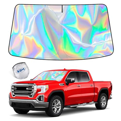 Laser Silver Style Windshield Sun Shade Fit for 2019 (for 2019-2025 GMC Sierra-Laser Silver)