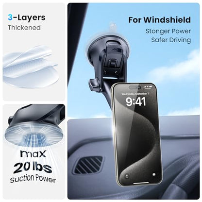 Magnetic Phone Mount for Car (Black-Red)