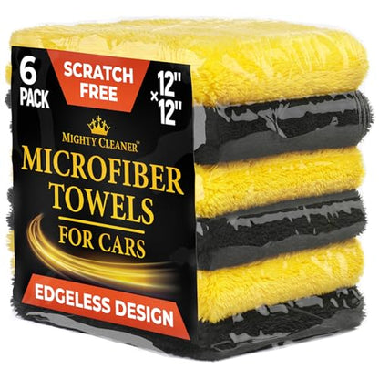 Edgeless Microfiber Car Towels (Black and Yellow)