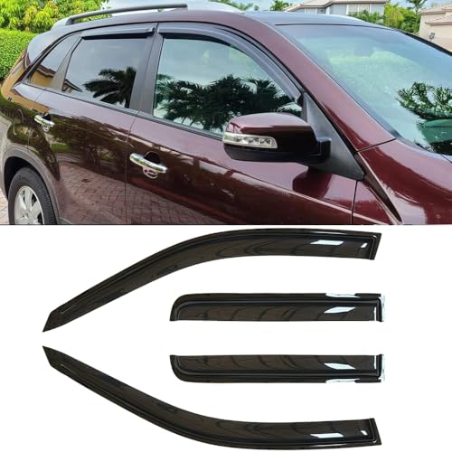 Window Visors Dark Smoke Rain Guards for 2010 (2010-2015 Sorento)
