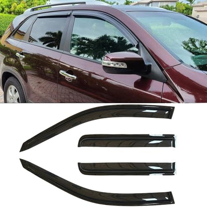Window Visors Dark Smoke Rain Guards for 2010 (2010-2015 Sorento)
