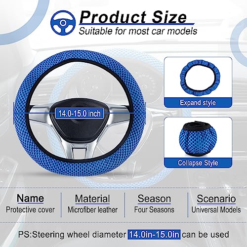 Elastic Stretch Steering Wheel Cover (Blue)