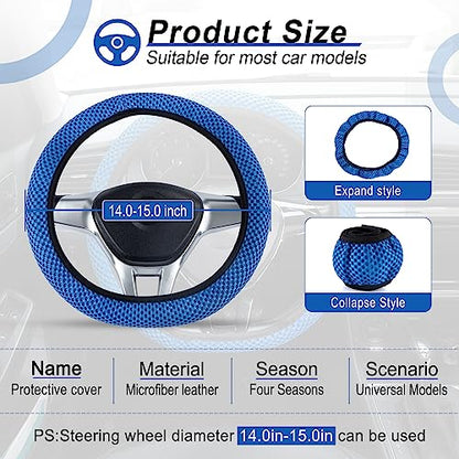 Elastic Stretch Steering Wheel Cover (Blue)