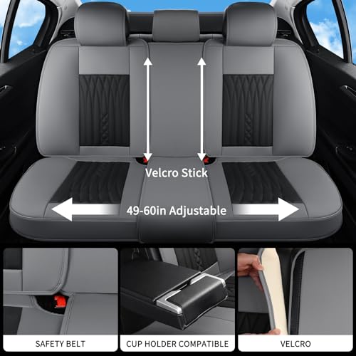 Car Seat Covers Full Set (Gray-Black-White / Full Set)