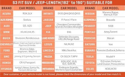 SUV Car Cover Waterproof All Weather Protection with Silver Stripe Design (2-S3 Fit SUV Length 182-190 inch)
