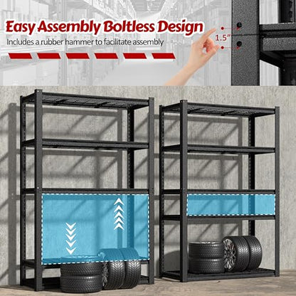 48" W x 20" D x 72" H Metal Storage Shelves (48" W x 20" D x 72" H)