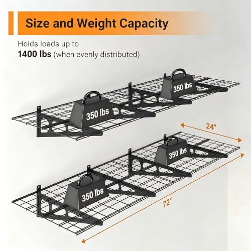 Garage Shelving (Black / 2 pack-2x6 ft)