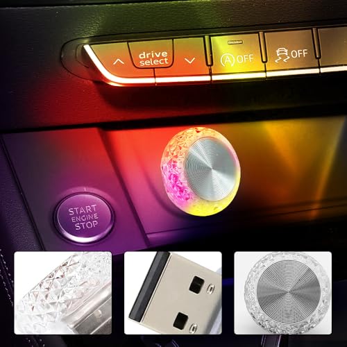 4PCS USB LED Car Interior Atmosphere Lamp (Multicolor Quick Flash)