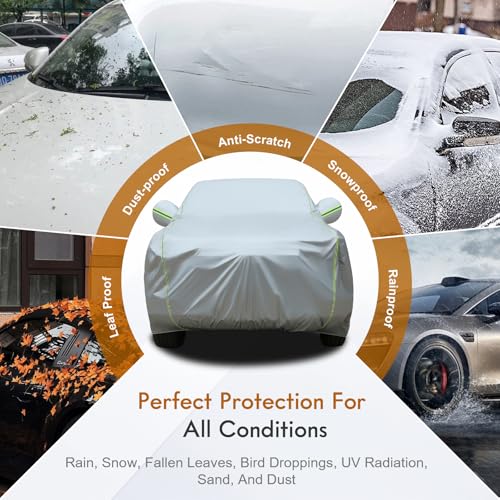 Hard Shell Truck Car Cover Waterproof UV (Silver-Red / TXL：for Truck(Lenght 245"))