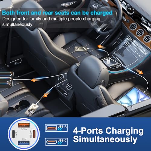 USB C Fast Car Charger (1 Pack / Silver)