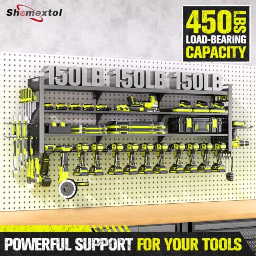 49.8" Power Tool Organizer Wall Mount (Black / 14 Drills Holder-4 Layers)