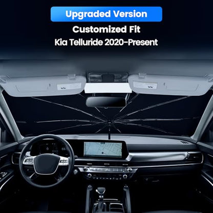 Windshield Sun Shade Umbrella Compatible with Kia Telluride 2020 (For Kia Telluride 2020+)